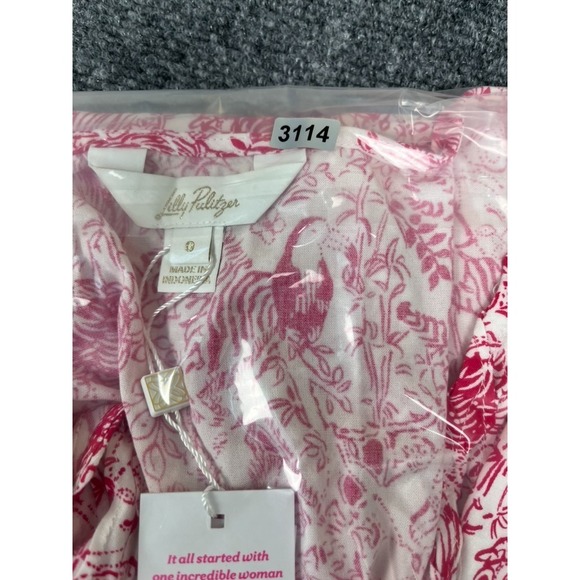 Lilly Pulitzer Raspberry Rouge Animal Magnetism Dress 3/4 Sleeve Rayon Size‎ 0 - Picture 10 of 10